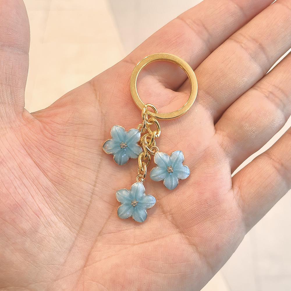 Cherry Blossom Keychain Simple Flower Pendant for Phone and Bag Decoration Couple Family Keychain Pendant