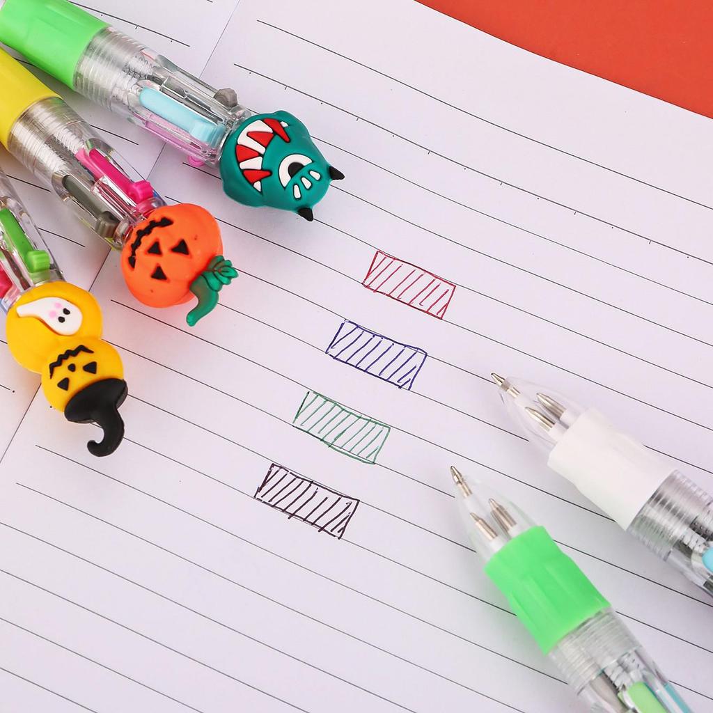Cute Halloween Four-Color Cartoon Ballpoint Pen for Students
