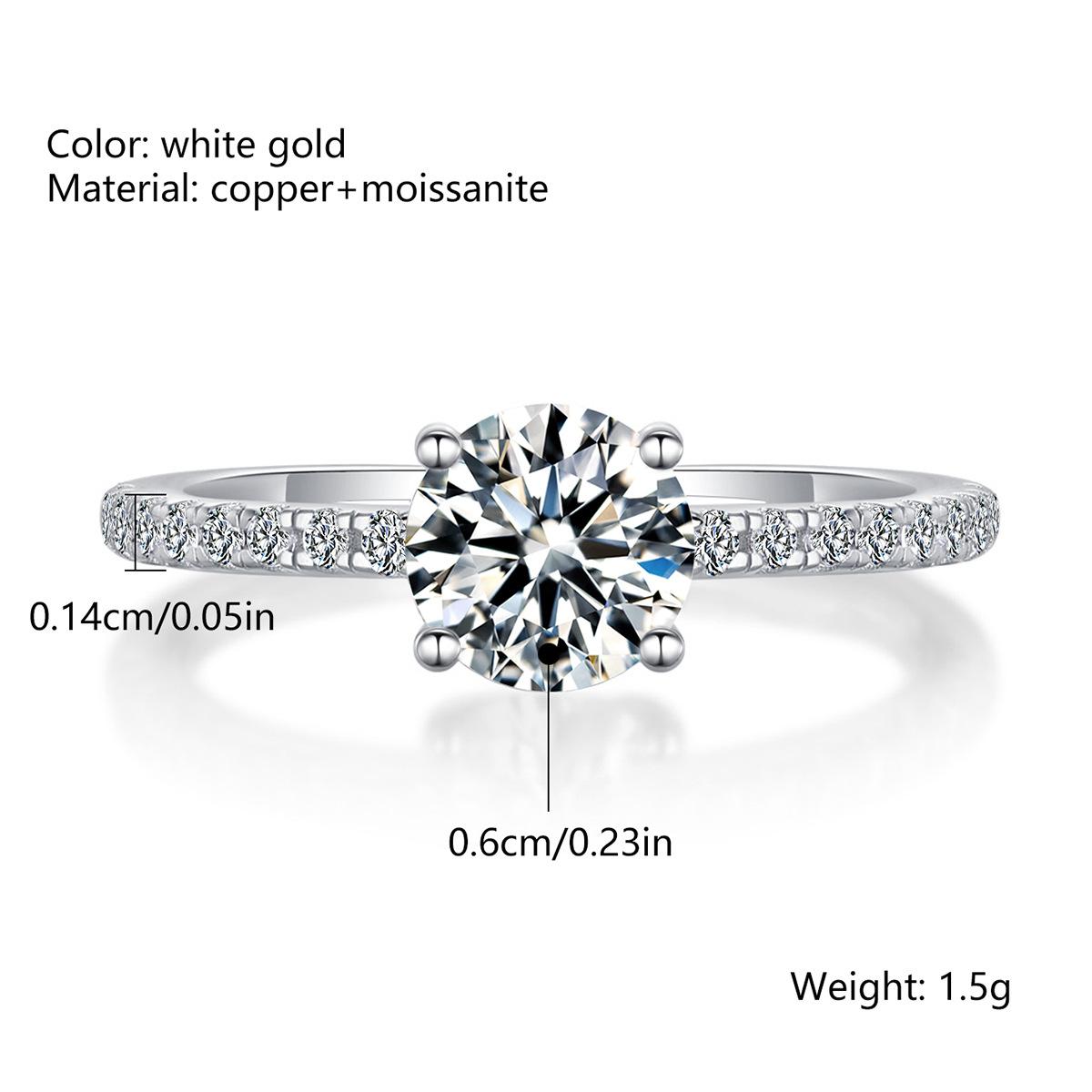 BLUEONE Moissanite Ring Engagement Ring Electroplated 18K White Gold Hand Jewelry Spot no. 6