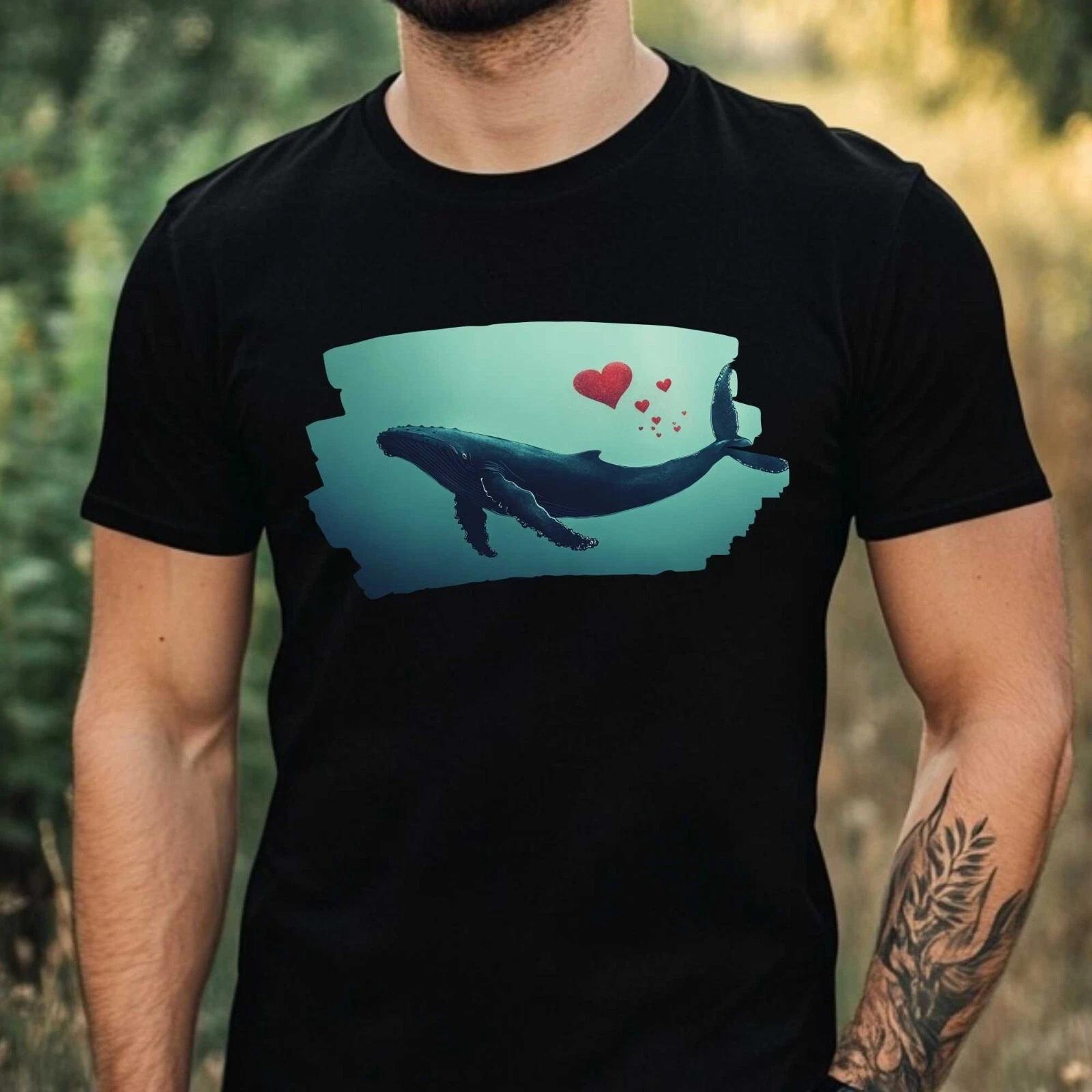 T-Shirt Herren Buckelwal Motiv Baumwolle Größe XS bis 5XL L