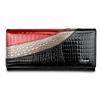 Women's Genuine Crocodile Pattern Patent Leather Wallet with Snap Button and Card Holder