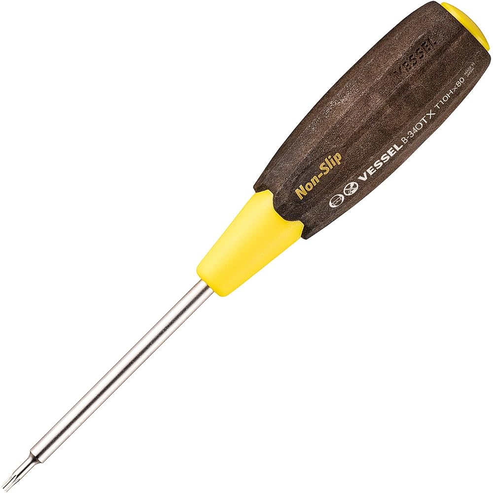 VESSEL Woody TORX Screwdriver, Anti-Loosening, TORX (with backing card) T10H×80 B-340TX