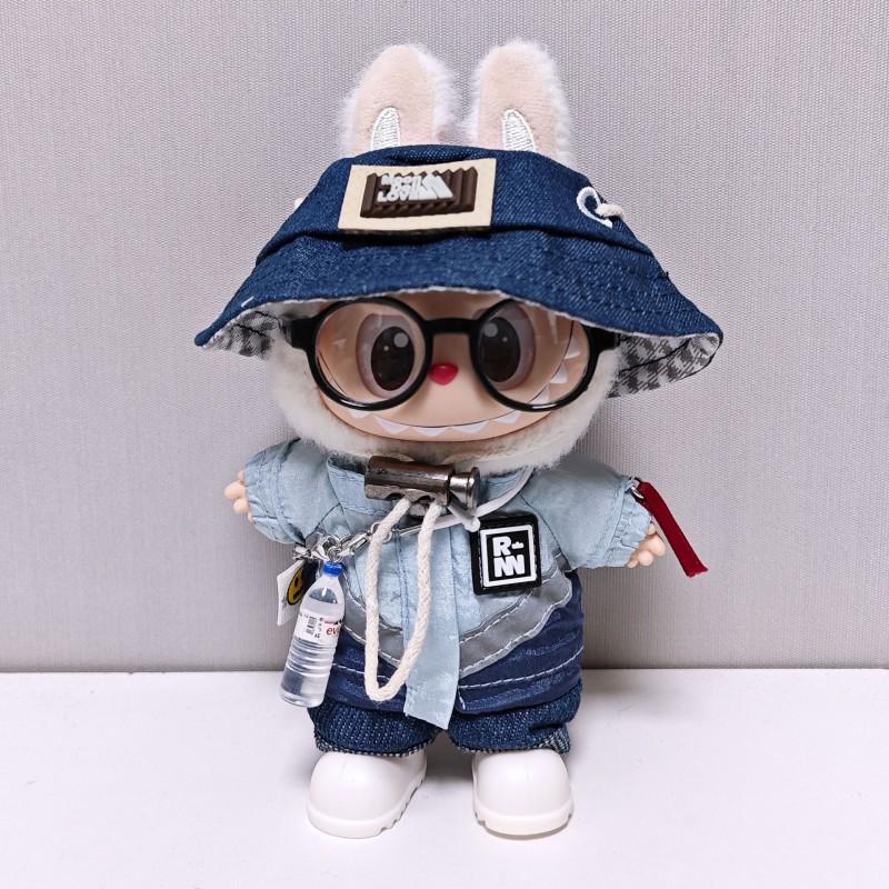 17cm Labubu Doll Outfit Set Sportswear Tracksuit With Hat Water Bottle Accessory Glasses 5 Or 6 Pieces