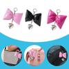 Sweet Lovely PU Leather Bowknot Heart Keychains Pendant Hangings Ornament Keyring Backpack Decoration for Women Girls