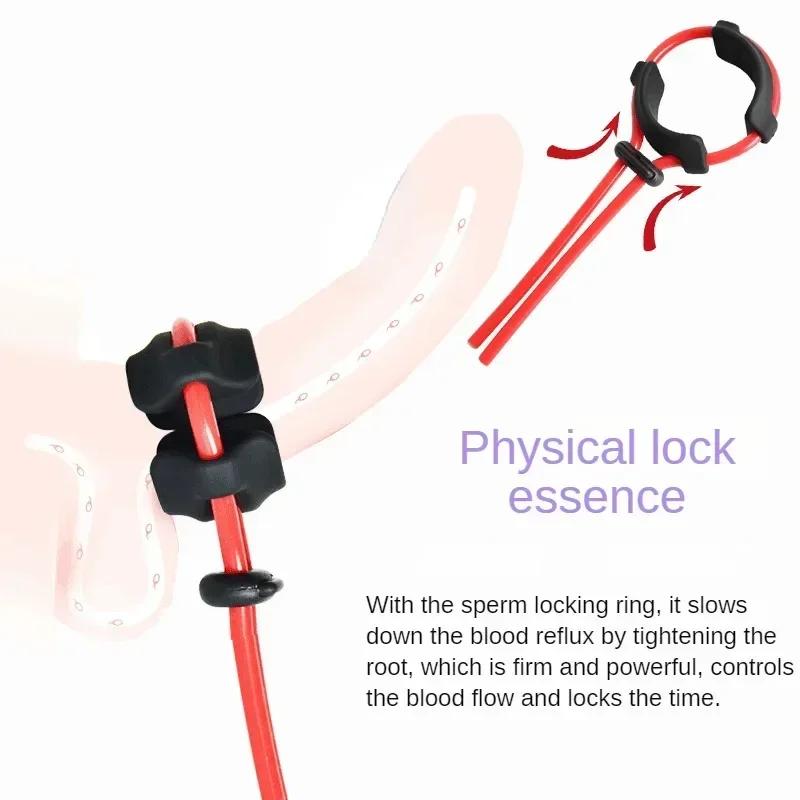 Adjustable Silicone Penis Ring – Reusable Semen Lock Cock Ring, Delays Ejaculation, Ideal for Men Users, Adult Sex Toy