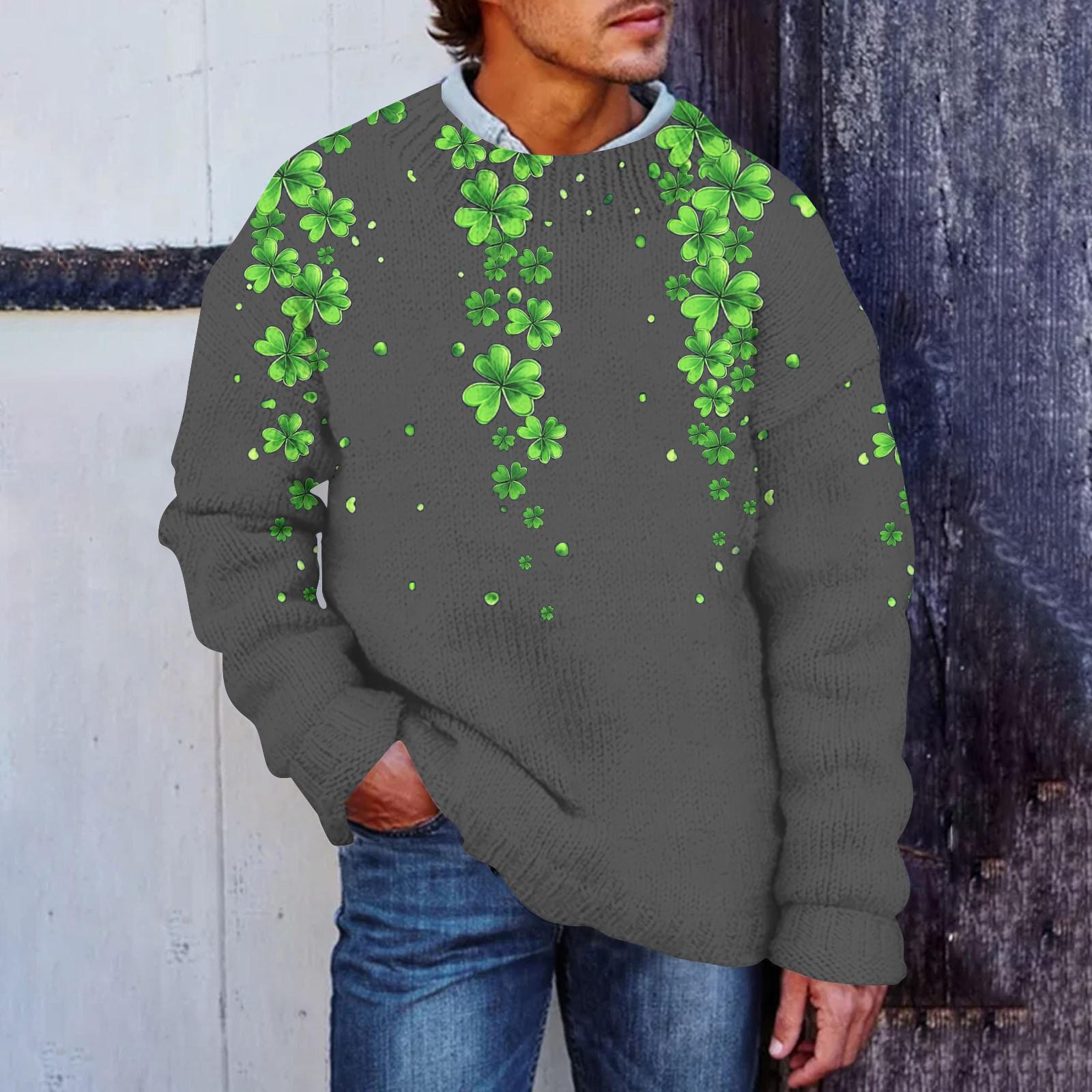 

Мужской принтованный искусственный свитер, толстовка с круглым вырезом, свободный топ с длинными рукавами XXXL