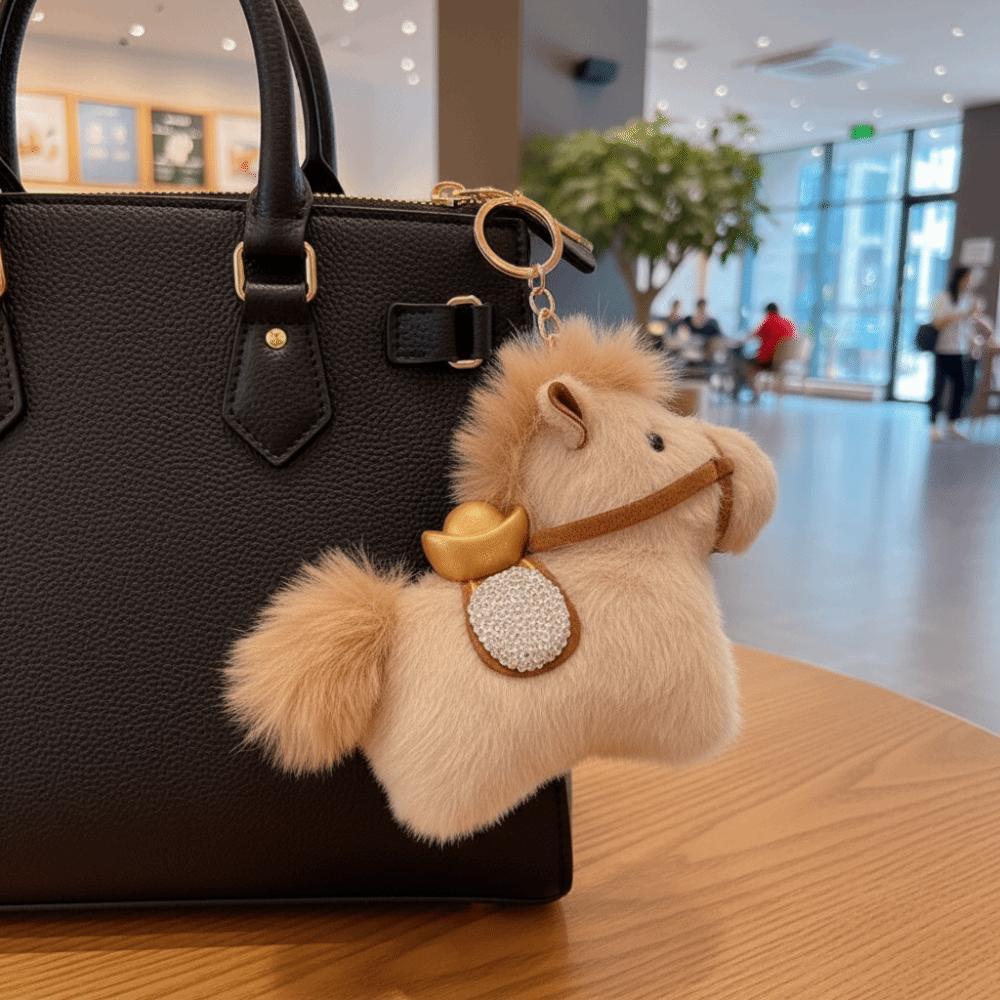 Cute Yuanbao Pony Pendant Mascot Dolls Cartoon Steed Doll Zodiac Pony Figurine  Home Decoration
