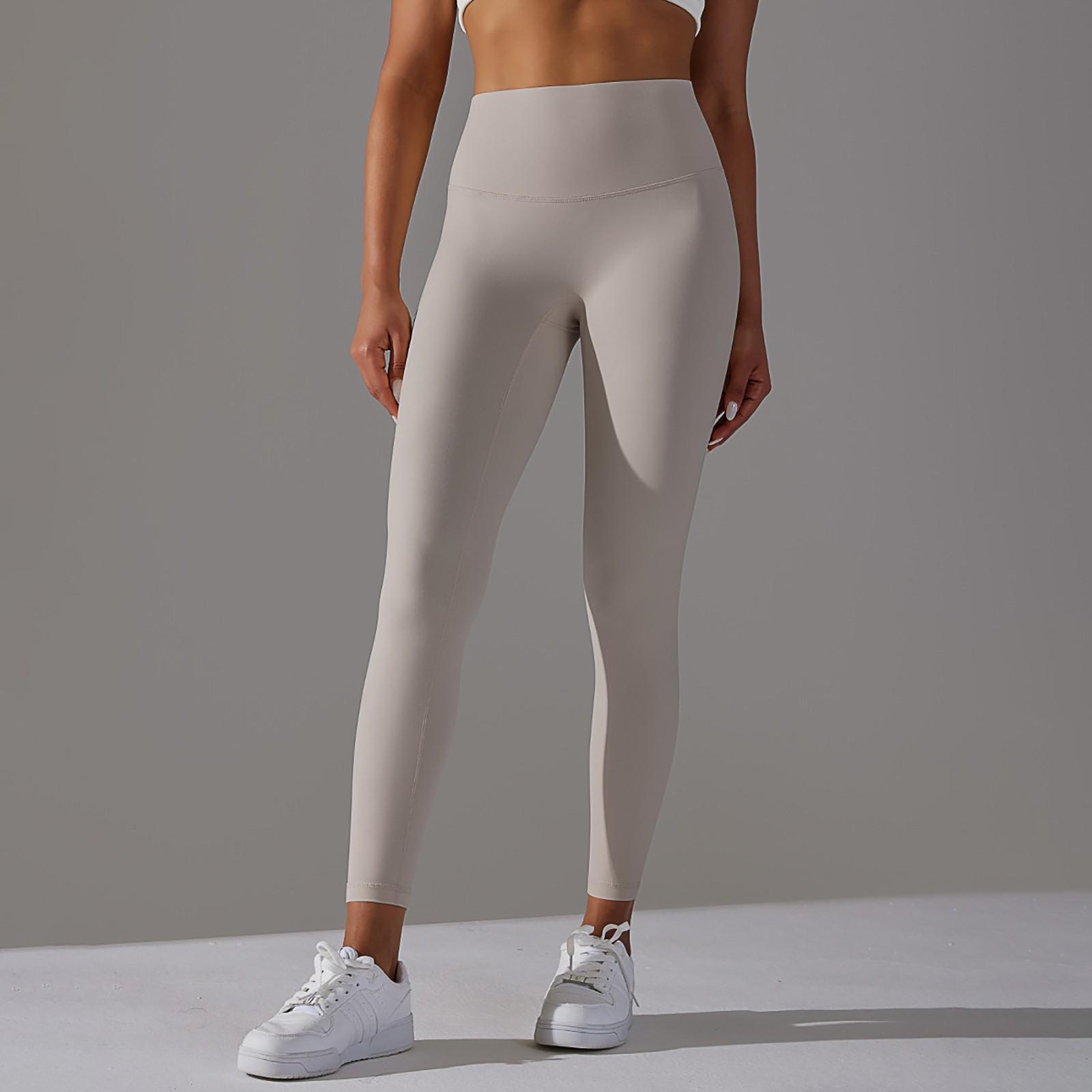 

Women s High Waist Hip Lift Nude Breathable Yoga Pants S срібний