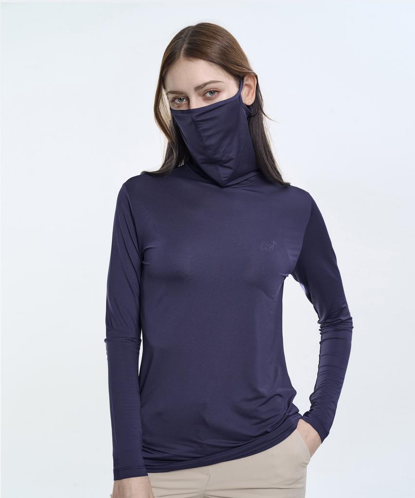 2ELA [2Pack] Sunshield Women'S Cooling Mask Neck Long Sleeve T-Shirt 5 Colors (Type B)