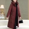 Plus Size XL-5XL Middle Age Women Long Coats Winter Parkas Hooded Thick Warm Elegant Women's Jackets