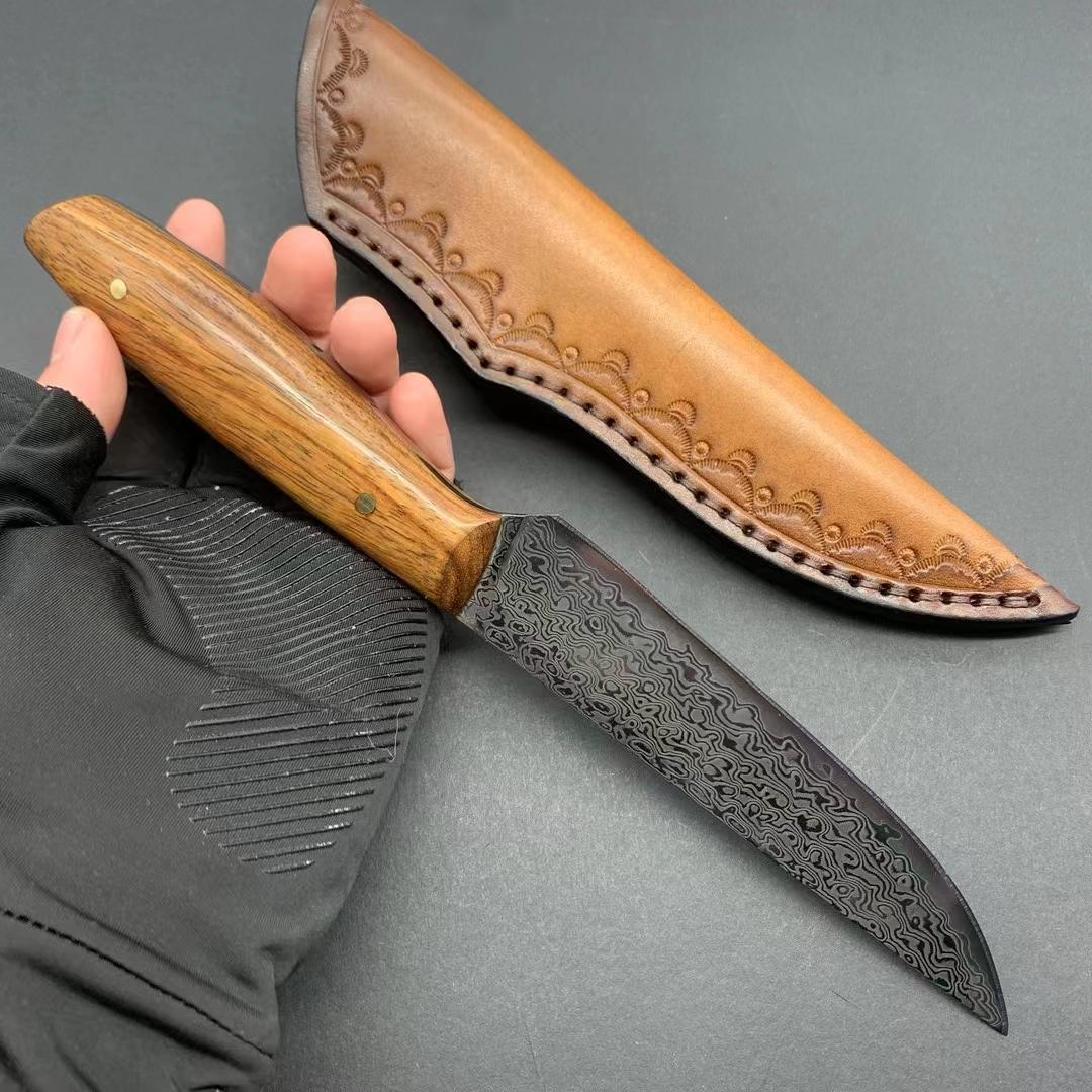

5 Inch Utility Knife With Cover 67 Layer Damascus Steel Blade Wood Handle Sharp Chef Cleaver Paring Kitchen Knives Cooking Tools 5 inch