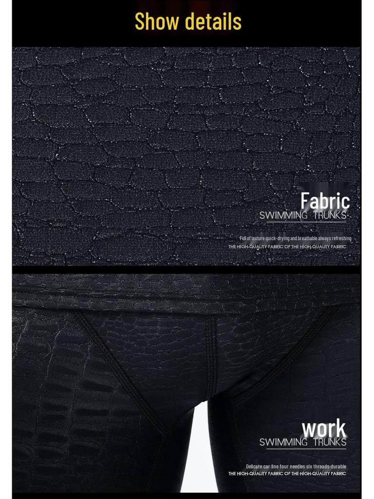 Herren Schnelltrocknende Fünf-Punkt-Badehose - Übergröße Square Leg Hot Spring Badeanzug