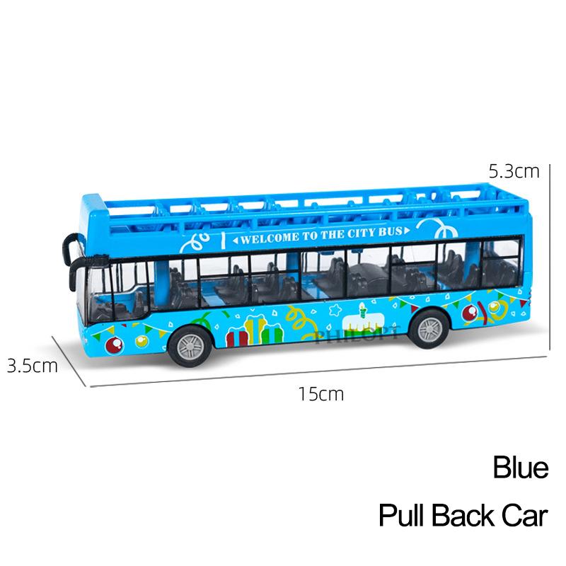 High Simulation Toy Car Model Diecast Plastic Pull-Back Bus Inertia Car City Tour Bus ABS Car Model Toys Gifts For Children Kids