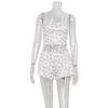 Cnyishe Young Adult Pure Desire Style Short Small Sling Vest Loose Ruffled Shorts Home Style Plaid Suit