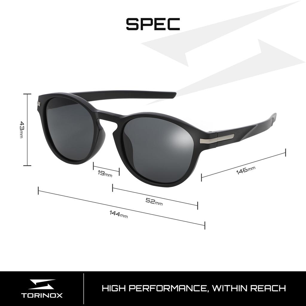 TORINOX Polarized Sunglasses for Golf and Fishing Performance Men's (Black/Black Model)