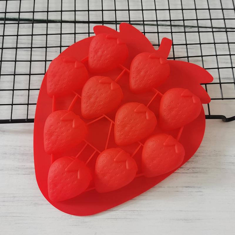 Strawberry Ice Cube Tray Strawberry Silicone Moulds For Chocolate Candy Cake Cupcake Soap Baking Jello Cookie Wax Crayon Melts