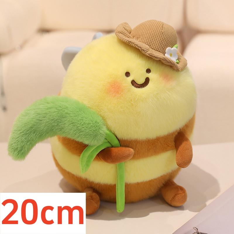 Cartoon Bee Hiding in Tree House Plush Toys Pendant Stuffed Foxtail Grass Bee Soft Tree Hole Plush Doll Pillow Birthday Gifts