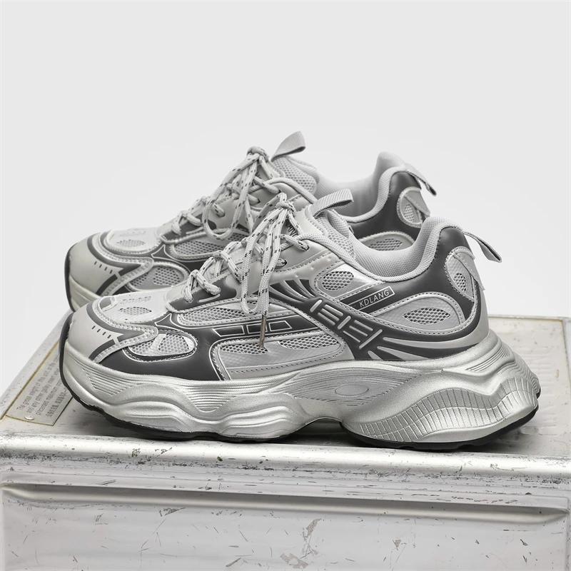 

Leather Sport Shoes Casual Shoes for Men Fashion Dress Tenis De Hombre Moccasins Tenis Caballero Designer sneakers 36 срібний