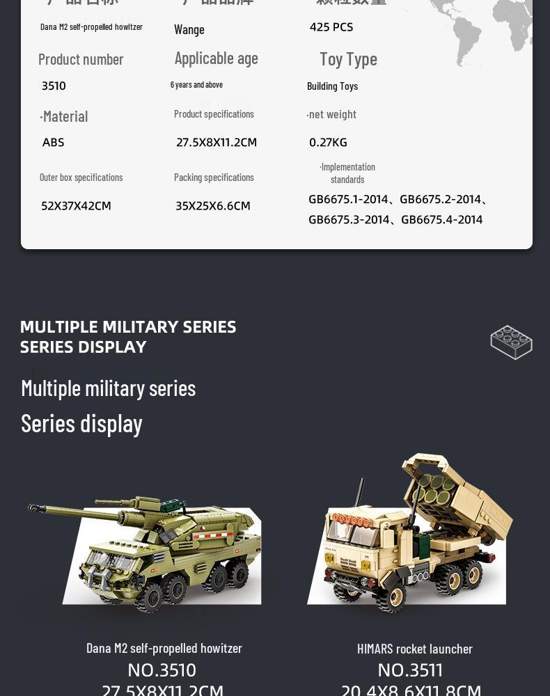 Children's Military Tank & Rocket Building Blocks Kit - Interlocking Toy for Boys