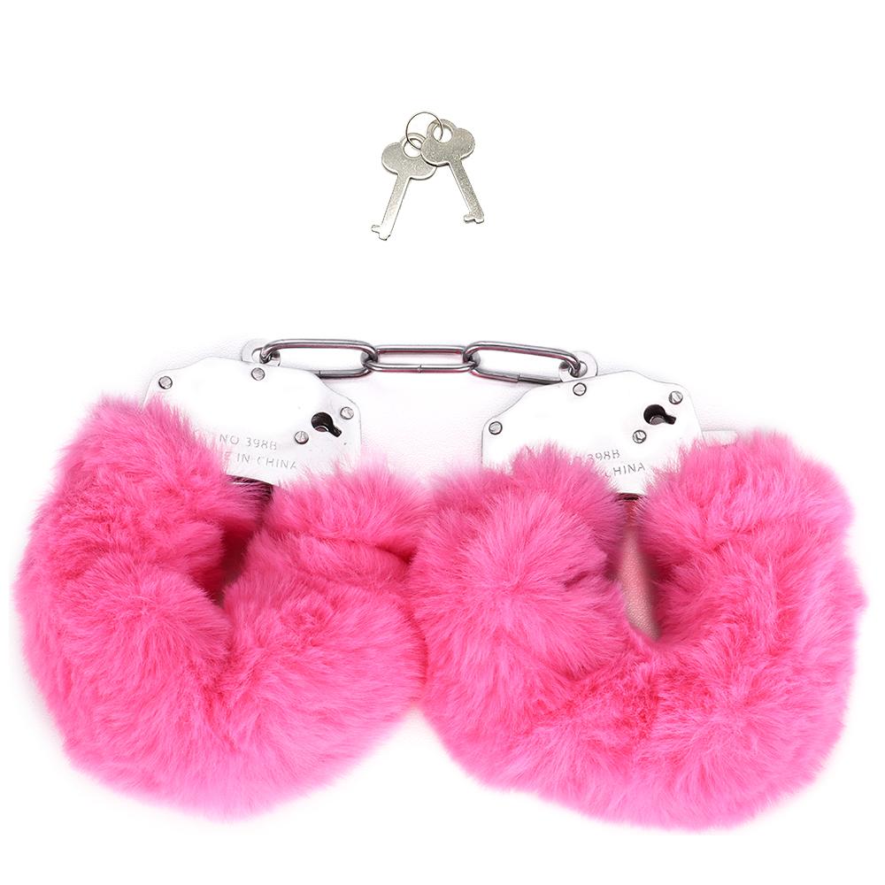 Plush Handcuffs Metal Alternative Tools Shackle Handcuffs SM Training Equipment Binding Adult Sex Toys for Women and Couples