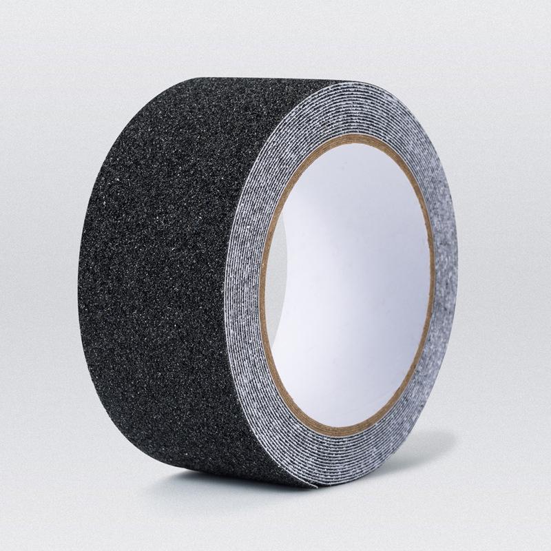 

ПВХ Матовая противоскользящая лента для безопасности ступеней с песчаной поверхностью, 80 меш 2.5cm x 5m чёрный