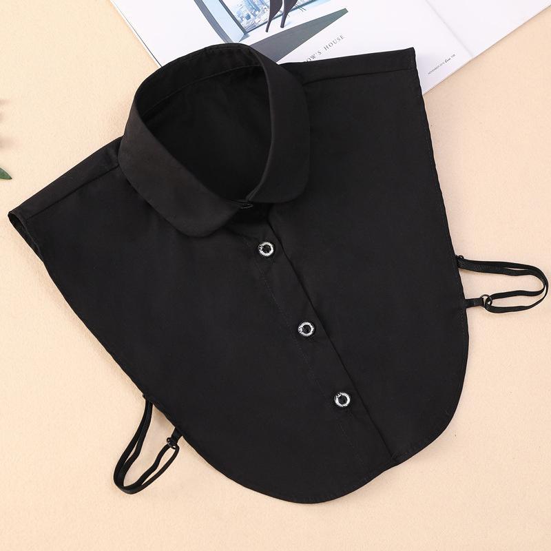 Fake Collar Detachable Collar for Women Girls Shirts Dickey Half False Blouse Dickey Tops Solid Color False Collar White Black