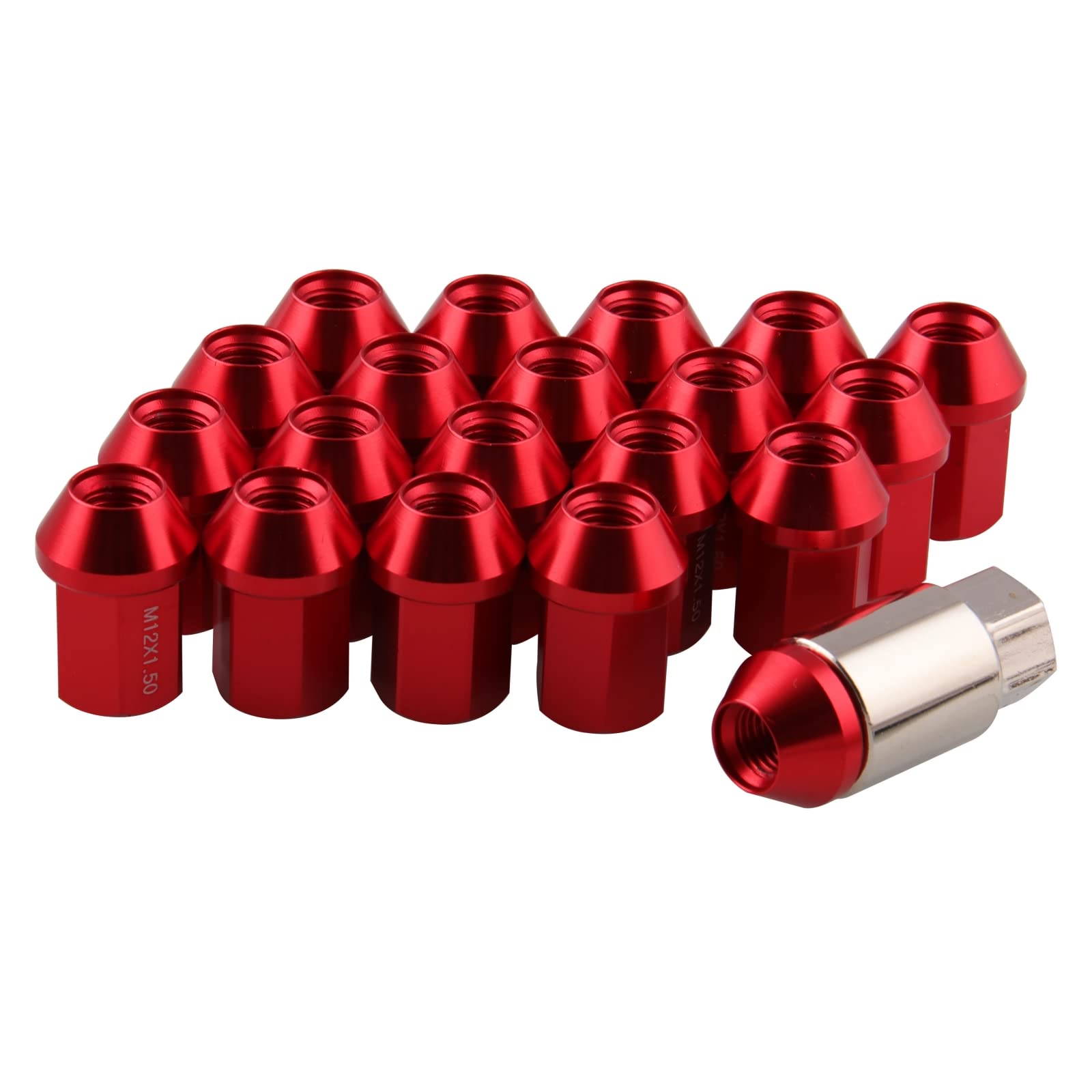 

Ruien Колесная гайка, M12 x P1.25, Высота: 1,3 дюйма (35 мм) M12 x P1.5 красный