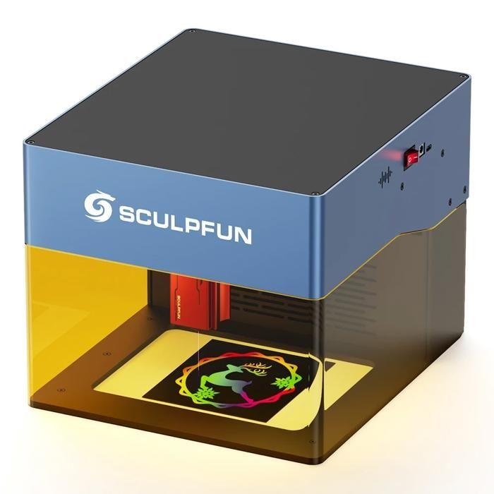 SCULPFUN iCube Pro 5W Graveur Laser, Zone de Gravure 130x130mm, Vitesse de Ventilateur 5000 RPM, iCube Pro 5W