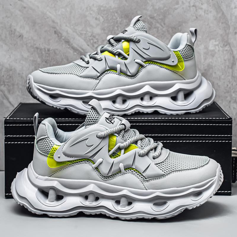 New Men's Thick-soled Heightening Dad Shoes Trendy Brand Leather Sports Shoes Live Air Cushion Outdoor Running Casual Men's Shoes