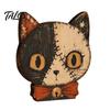 Retro Crackled Paint Ornaments Halloween Wooden Ornaments, Distressed Pumpkin/Cat Decorations, Desktop & Wall Textured Wood Craft Decors for
