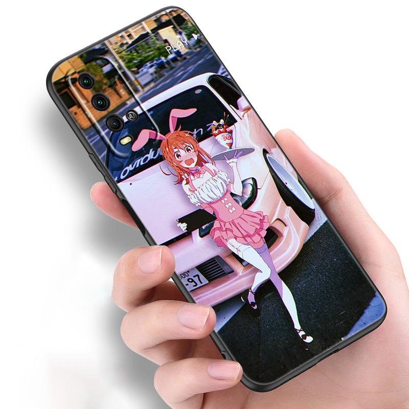 Japan Anime Sports Car Silicone Phone Case For Xiaomi Redmi Note 11 10 9 8 Pro 11T 10T 10S 9S 8T 9 9A 9C 9T Black Soft Cover