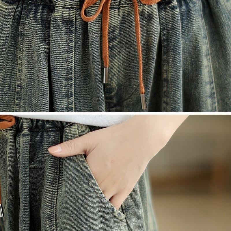 Pants Summer Women Plus Size Loose Pajama Pants Versatile Casual High-waisted Wide-leg Linen Cotton Jean Pants