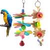 Pet Bird Bites Toy Parrot Chew Ball Flower Hanging Cockatiel Birds Bell Decor