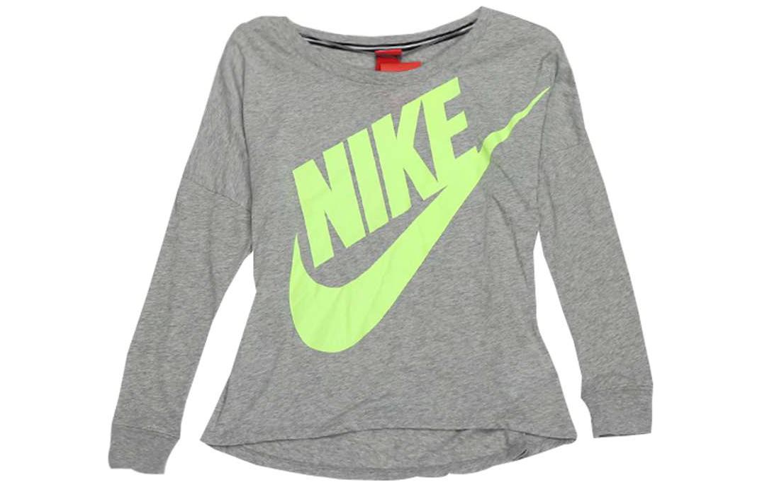 Nike T Shirts Women s Gray Crew Neck Moderate Straight Fit 545464-064 S