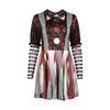 Halloween Party Women Circus Clown Soul Thriller Printed Performance Cosplay Costume Adult Carnival Stage Dress Up Outfit