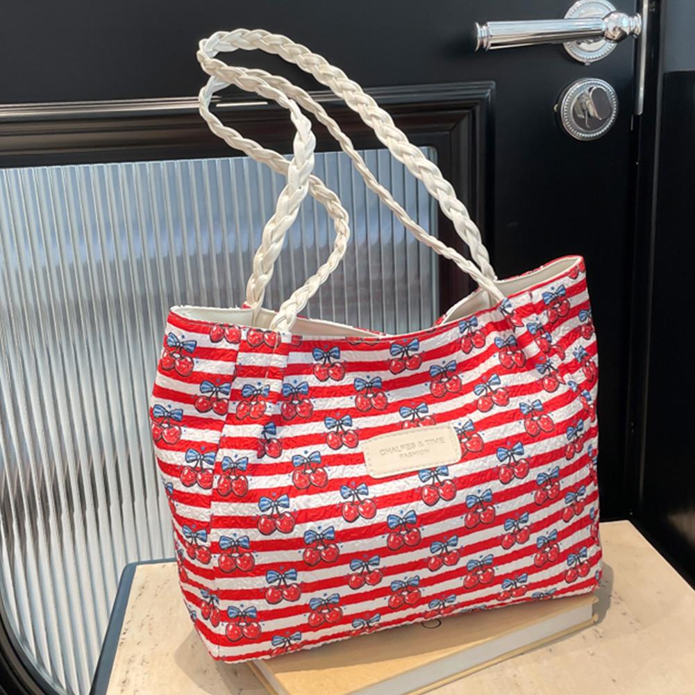 

Shoulder Bag with Zipper Cute School Tote Bag Casual Hobo Handbag Shopping Work Bag for Women Work Shopping Travel Вишня