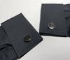 Cartier Double C Logo Pattern Cufflinks Silver 925 Black Vintage Button Style