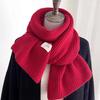 New Red Arctic Fleece Knitted Scarf Men's and Women's Winter Christmas Student Couple Thickened Wool Scarf Korean