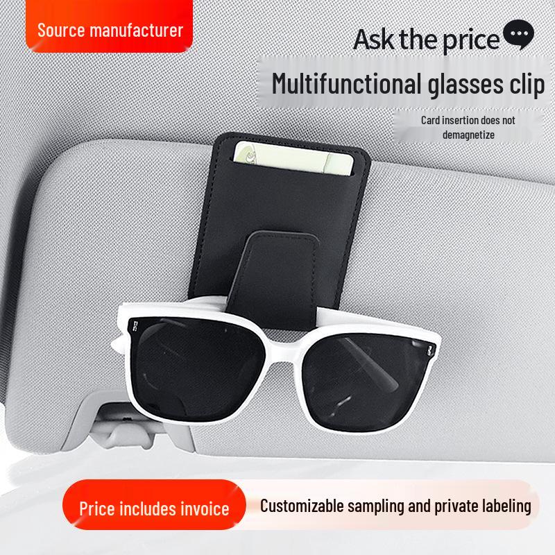 Multifunctional Car Sun Visor Sunglasses & Card Holder Clip