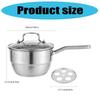 2-lagiger Edelstahl-Milchtopf mit Griff und Glasdeckel Mehrzweck-Stieltopf zum gleichzeitigen Dämpfen und Kochen
