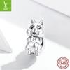 2021 Cute Squirrel Diy Bracelet Beaded, Cute Animal S925 Sterling Silver Bead String Ornament Bsc338