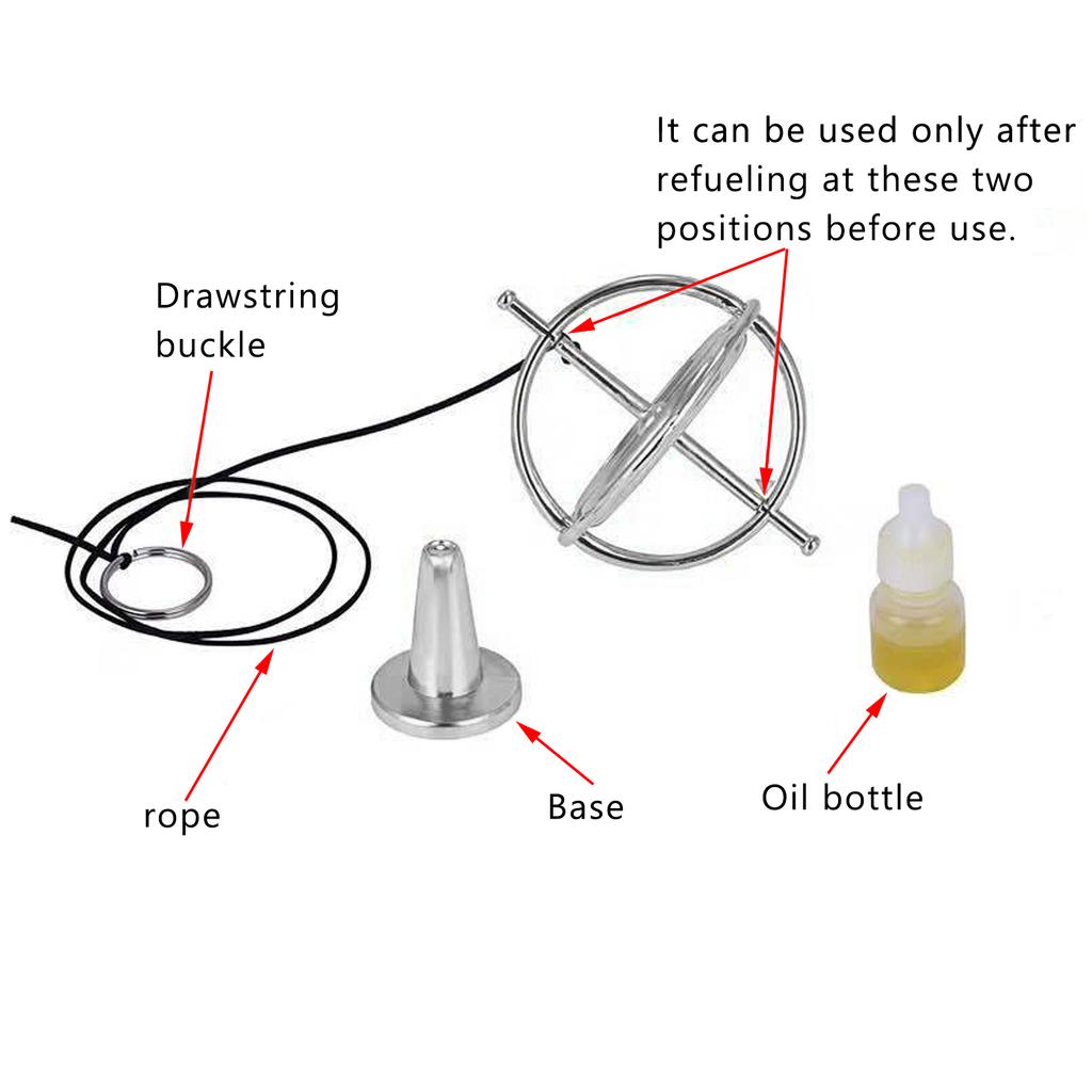Metal Gyroscope Anti Gravity Rotating Top Gyroscope Balance Toy Educational Gift for Kids and Adults