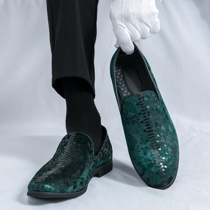 Fashion Classic Snake Pattern Men Oxford Shoes Plus Size High Quality Leather Formal Business Loafers Male Evening Party Dress Shoes