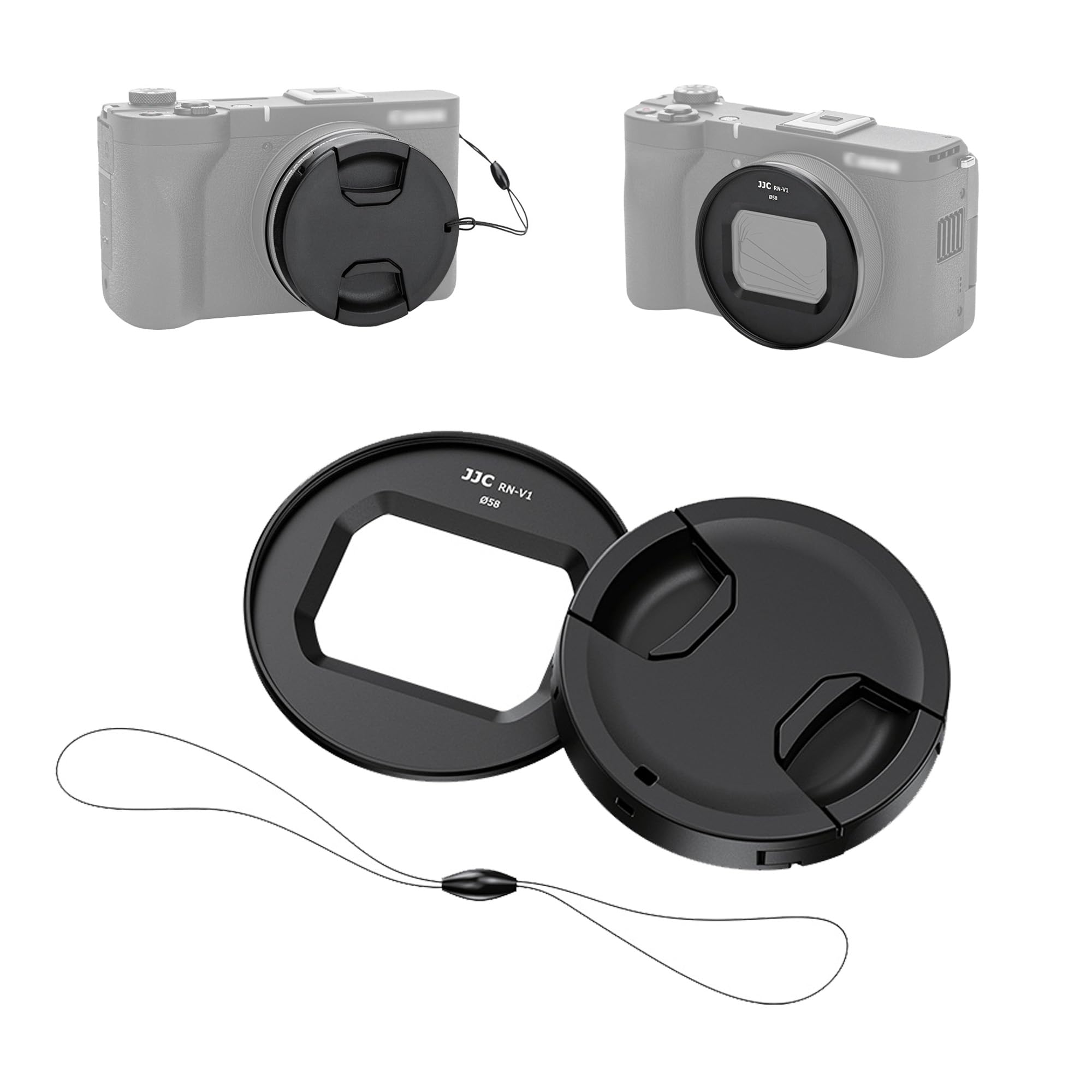

JJC Lens Cap and Filter Adapter Kit for Canon PowerShot V1 and PSV1 Protects the lens from dust and making it ideal for Portable and Cameras.