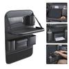 Car Seat Back Organizer 6-Pocket Storage Bag with Foldable Table Tray PU Leather Car Seat Back Protector Auto Seat Accessories