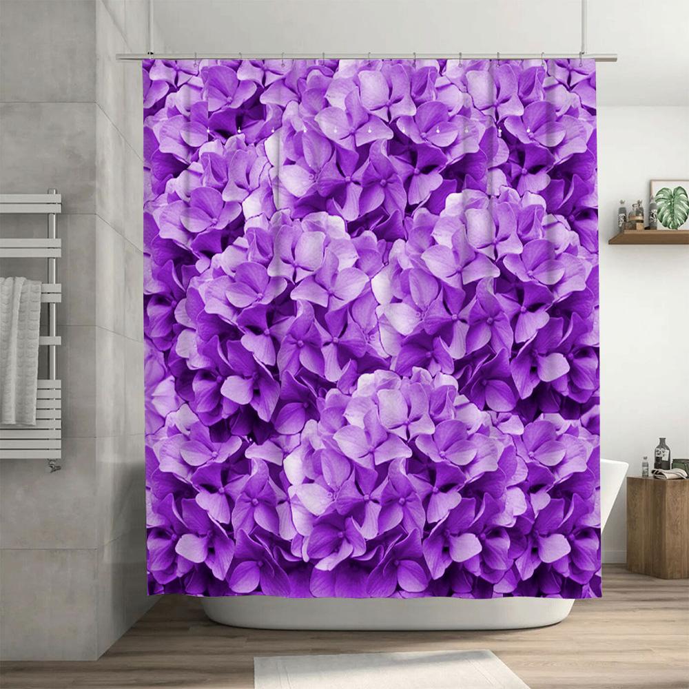 Purple Hydrangea Shower Curtain Wall Decor Bathroom Accessories Home Textiles