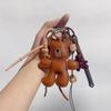 1 Piece Leather Little Bear Woven Rope Backpack Pendant Decoration  Diy Keychain Bag Accessories