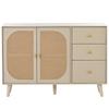 [CHANGE IMAGE]Dining Room Living Room Sideboard Storage TV Table with Doors and Drawers with Large Storage Space Off-white Cream Width 120 Cm