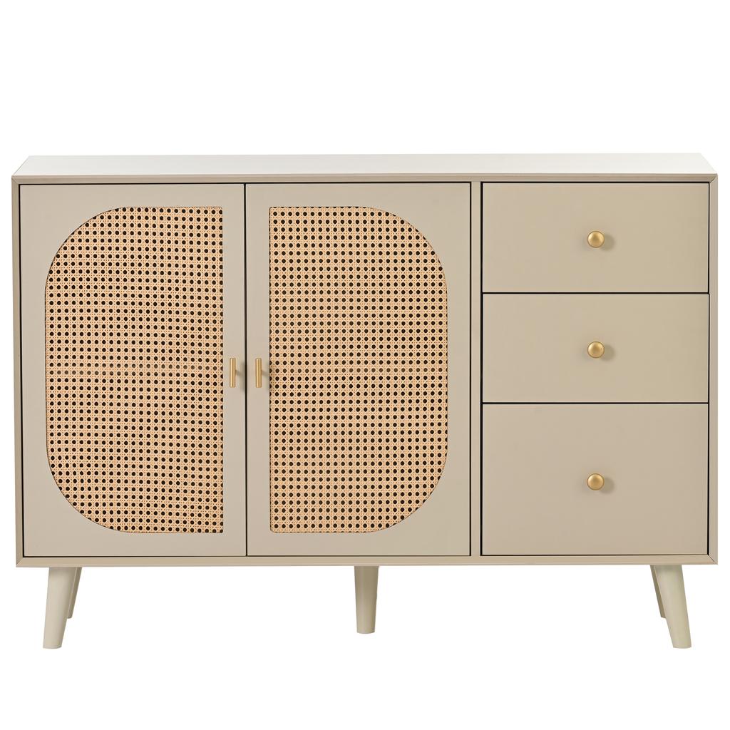 [CHANGE IMAGE]Dining Room Living Room Sideboard Storage TV Table with Doors and Drawers with Large Storage Space Off-white Cream Width 120 Cm