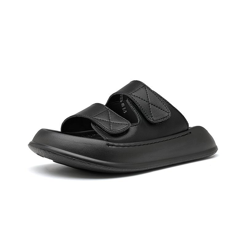 

Простые и удобные однотонные классные тапочки для дома и спальни, создающие ощущение неловкости, креативные двухместные тапочки с мягкой подошвой 371216-R 38 чёрный